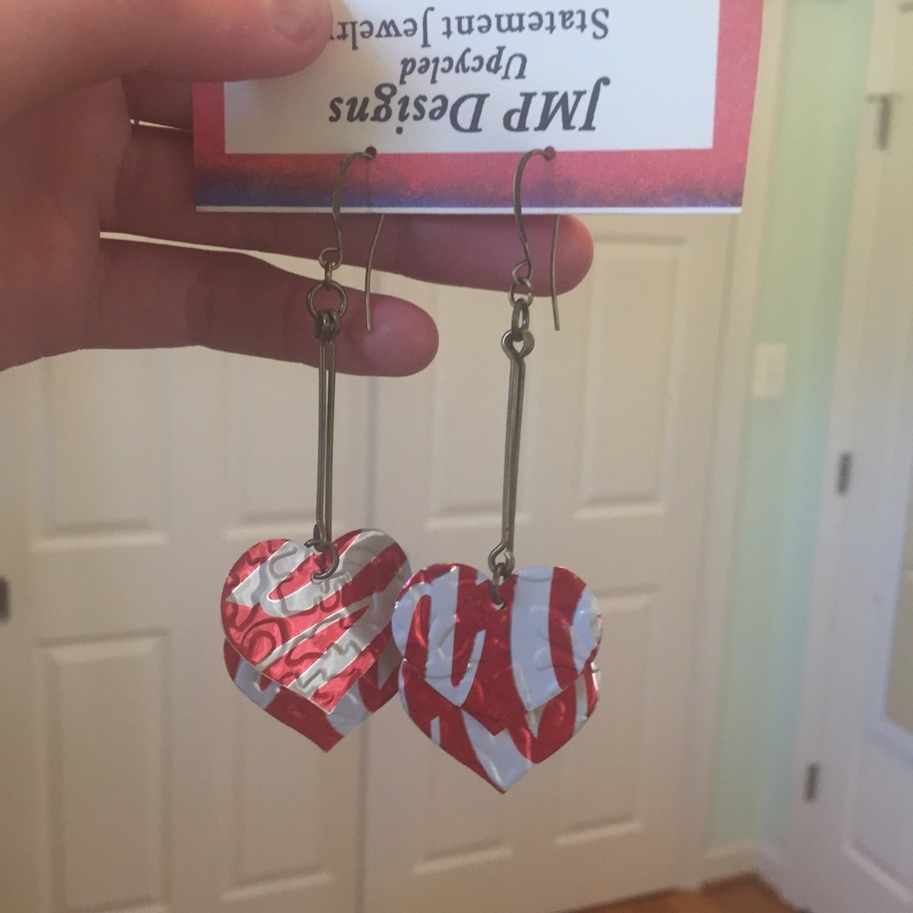Coca Cola Drop Heart Earrings